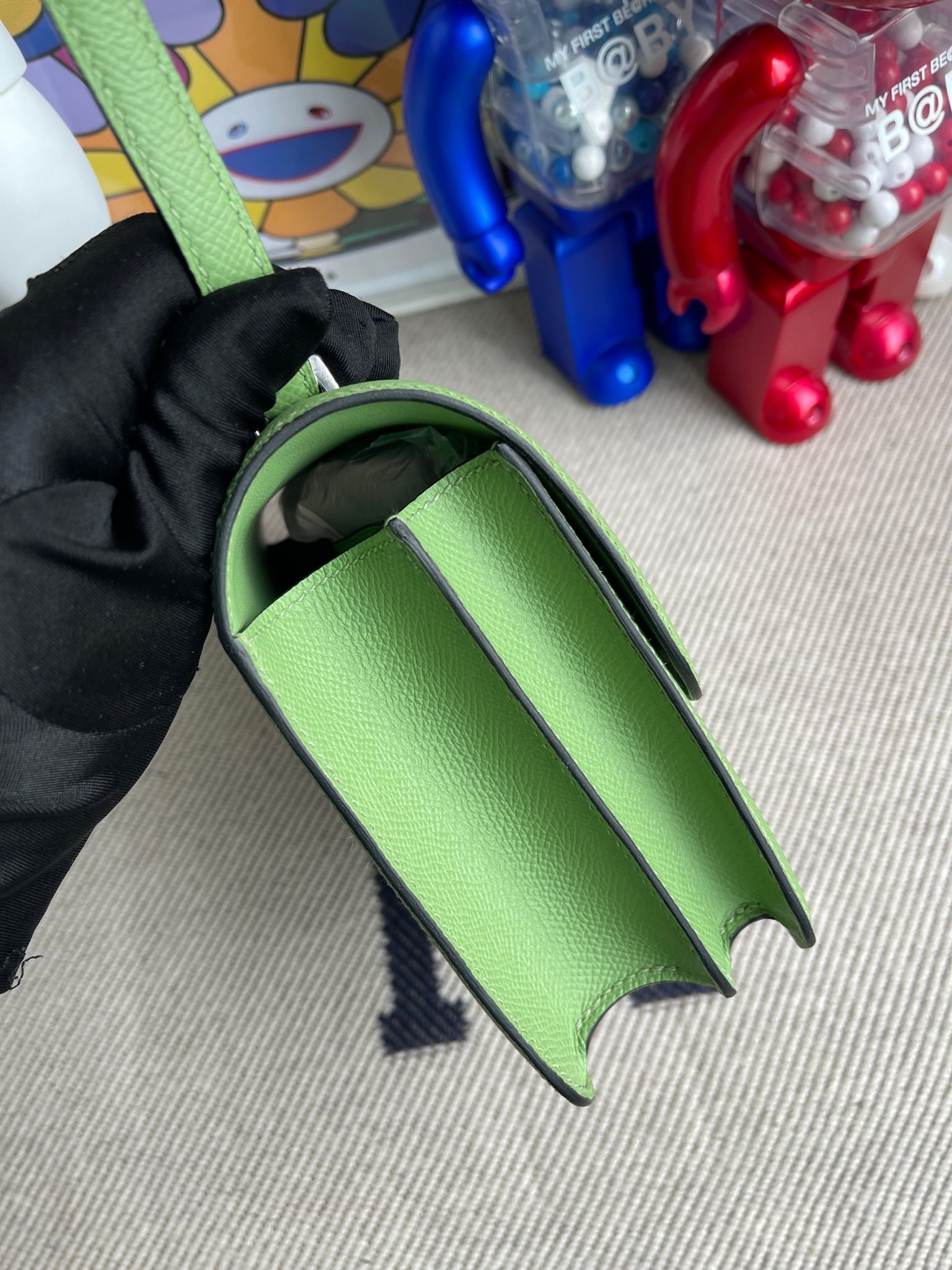 에르메스 콘스탄스18 아보카도그린 앱송 악어 리자드 가죽 버클